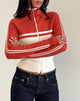 Imagen de la chaqueta Talya en panel rojo con blanco
