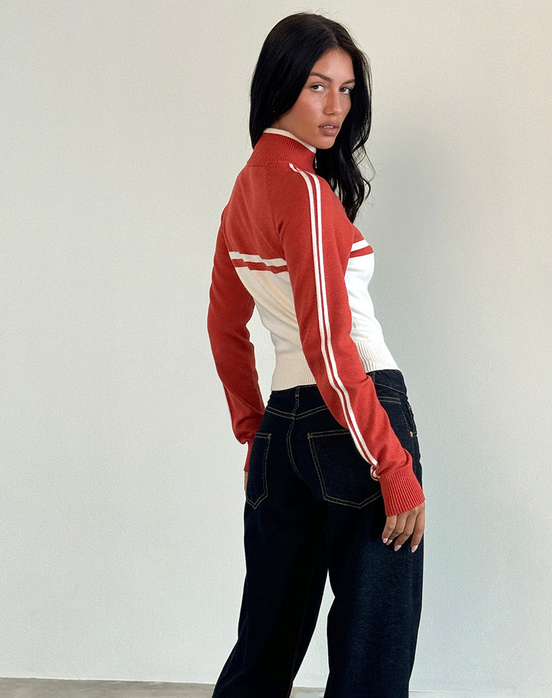 Imagen de la chaqueta Talya en panel rojo con blanco