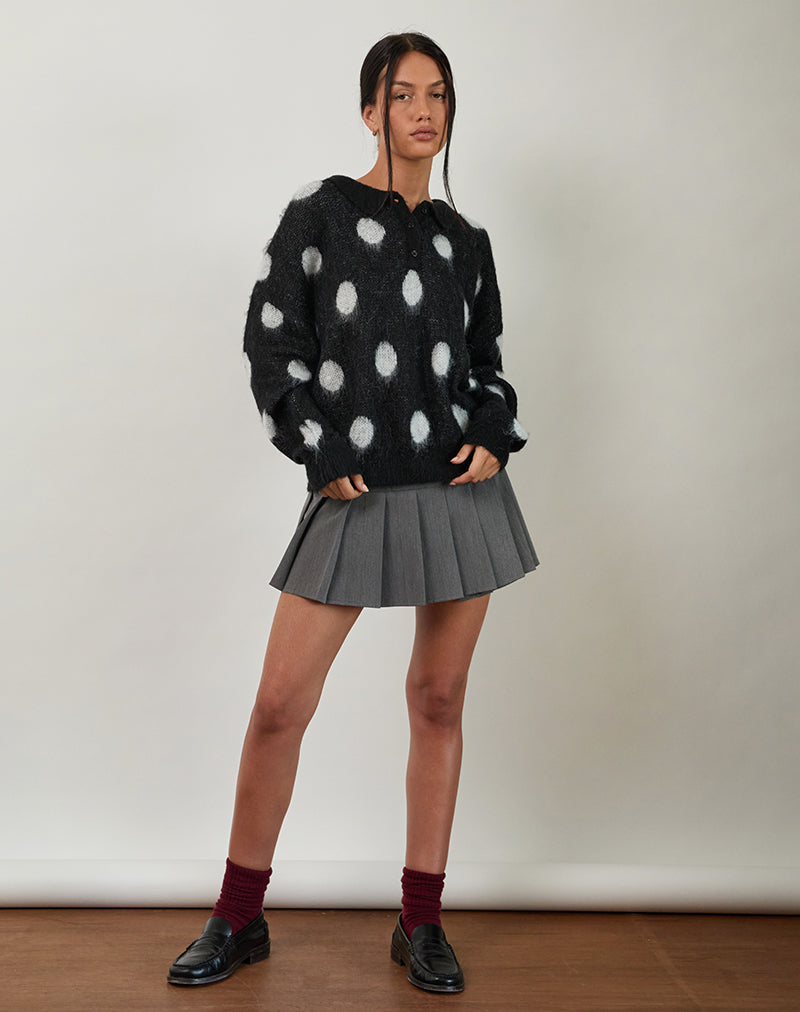 Imagen de Tamika Oversized Jumper in Polka Negro