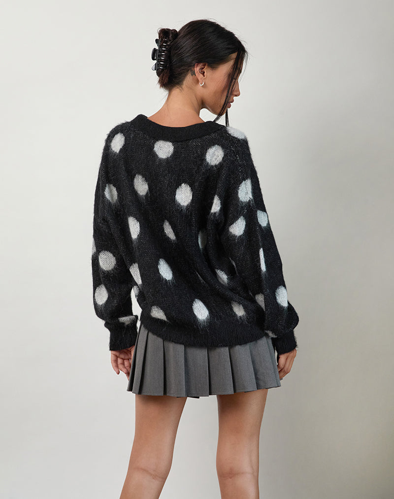 Imagen de Tamika Oversized Jumper in Polka Negro