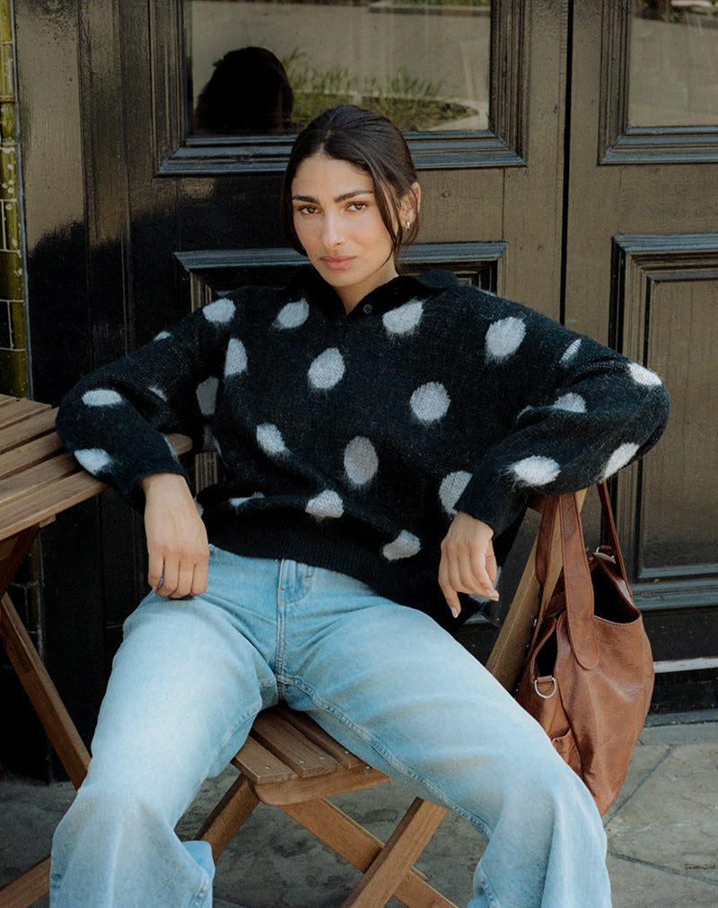 Tamika Jumper oversize en Polka Negro
