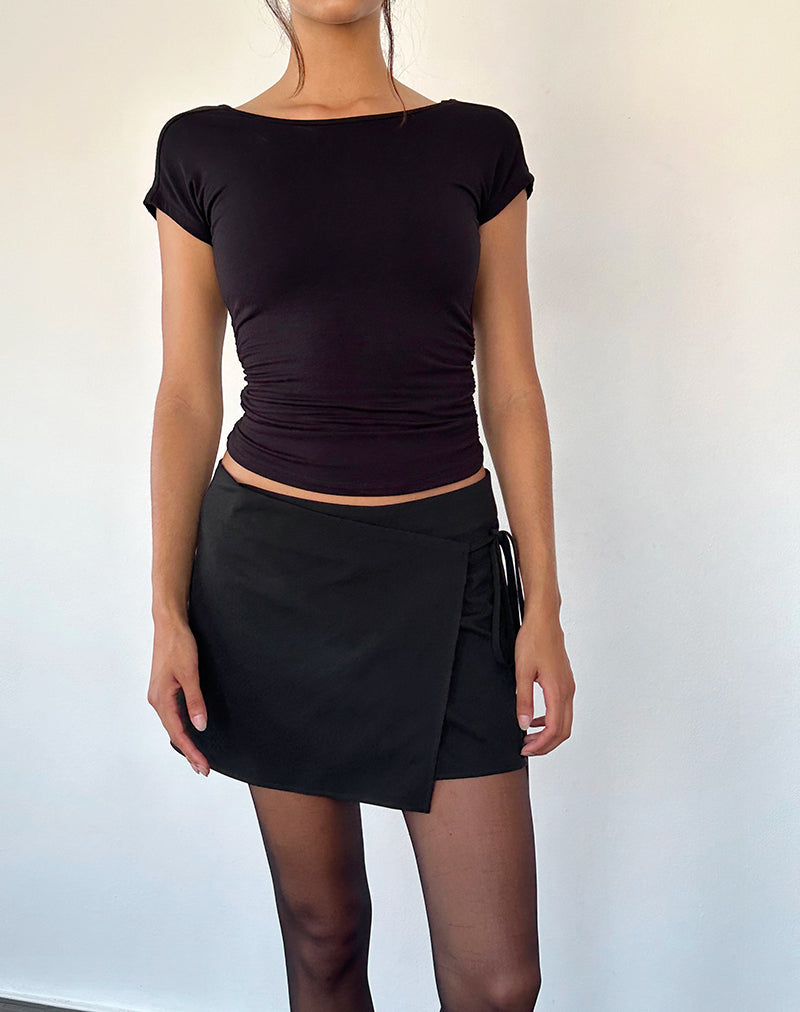Imagen de Tanix Wrap Skirt in Tailoring Negro
