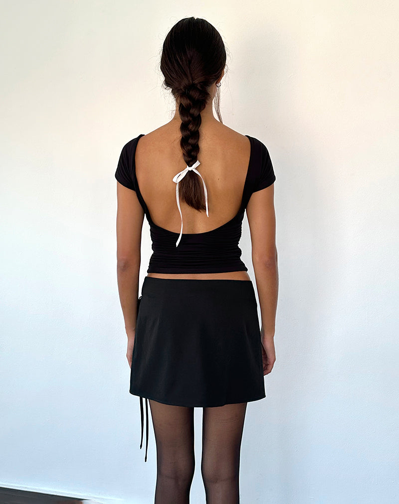 Imagen de Tanix Wrap Skirt in Tailoring Negro
