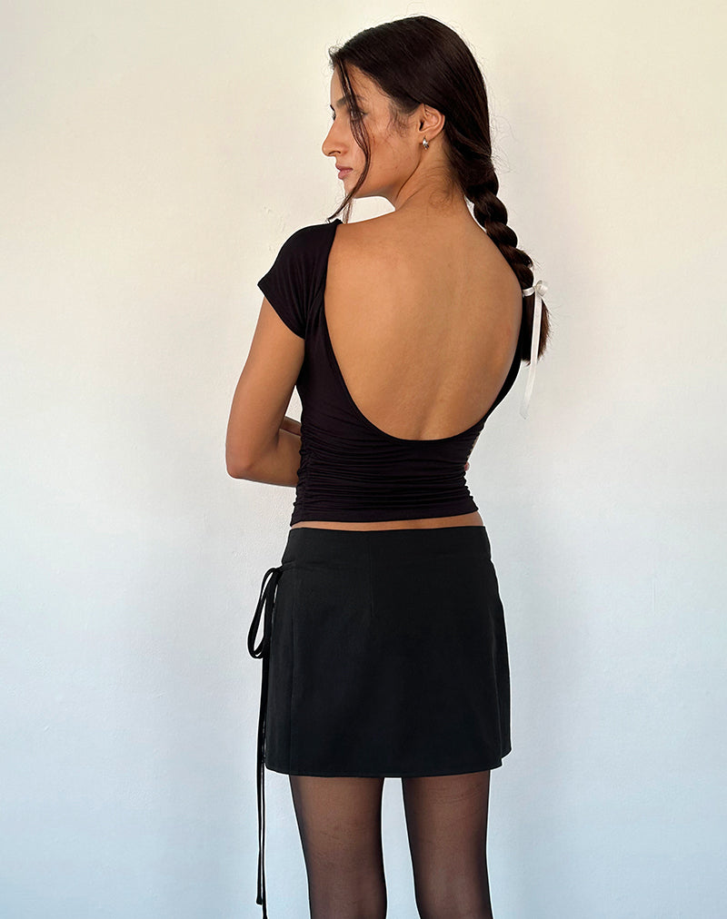 Imagen de Tanix Wrap Skirt in Tailoring Negro
