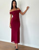 Imagen de Tarna Bardot Maxi Dress in Mesh Borgoña