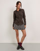 Imagen de Tarsi Camisa entallada a rayas Mono Chocolate