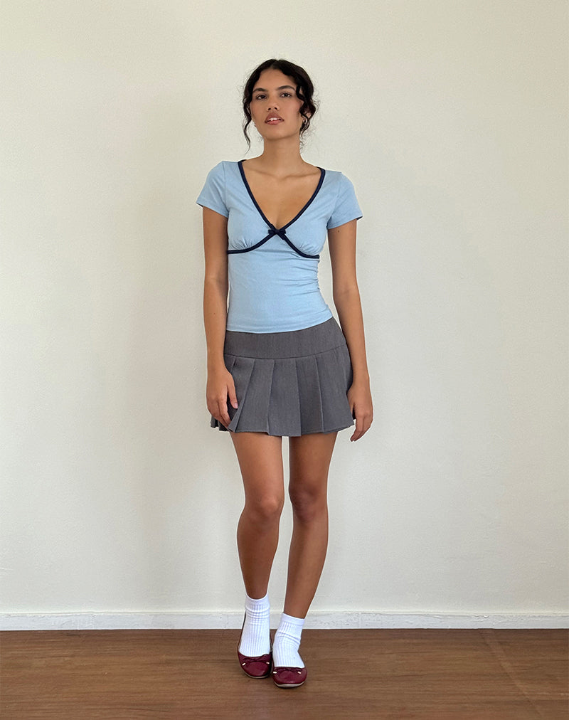 Imagen de Tasina Top Azul Nantucket con ribete azul marino