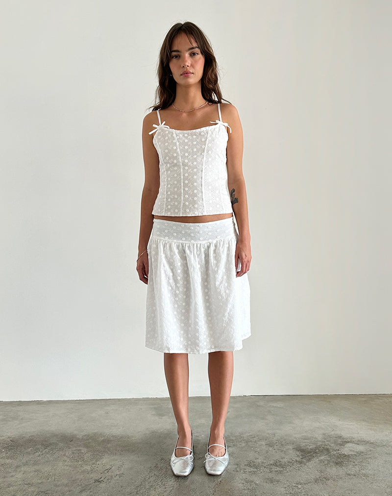 Imagen de Tasma Corset Top in Woven Broderie Blanco