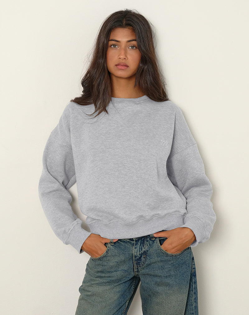 Sudadera Tedasa Crew en marga gris con emblema M