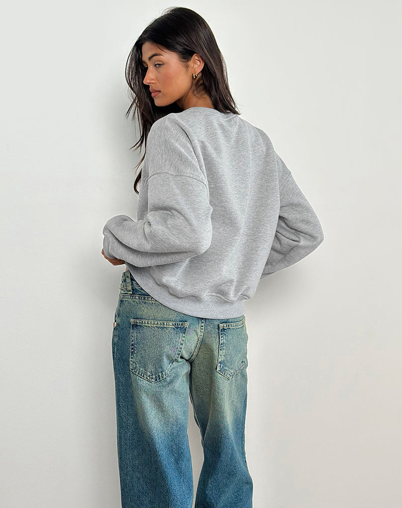 Imagen de Sudadera Tedasa Crew en Marga Gris con Emblema M