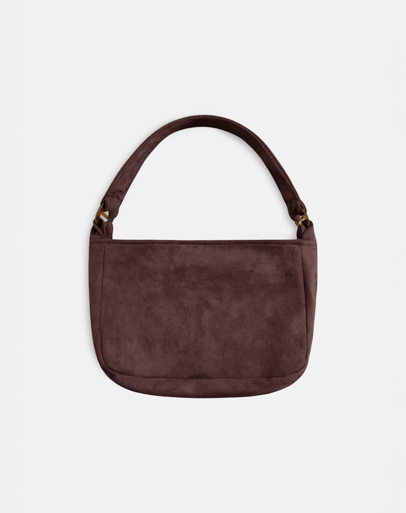 Bolso Tetira con doble hebilla de carey en marrón