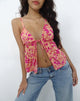 Imagen de Tezza Tie Front Cami Top in Dark Wild Flower Cantaloupe
