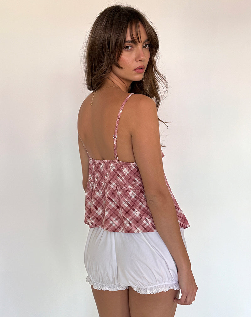 Top Tezza en tartán rosa