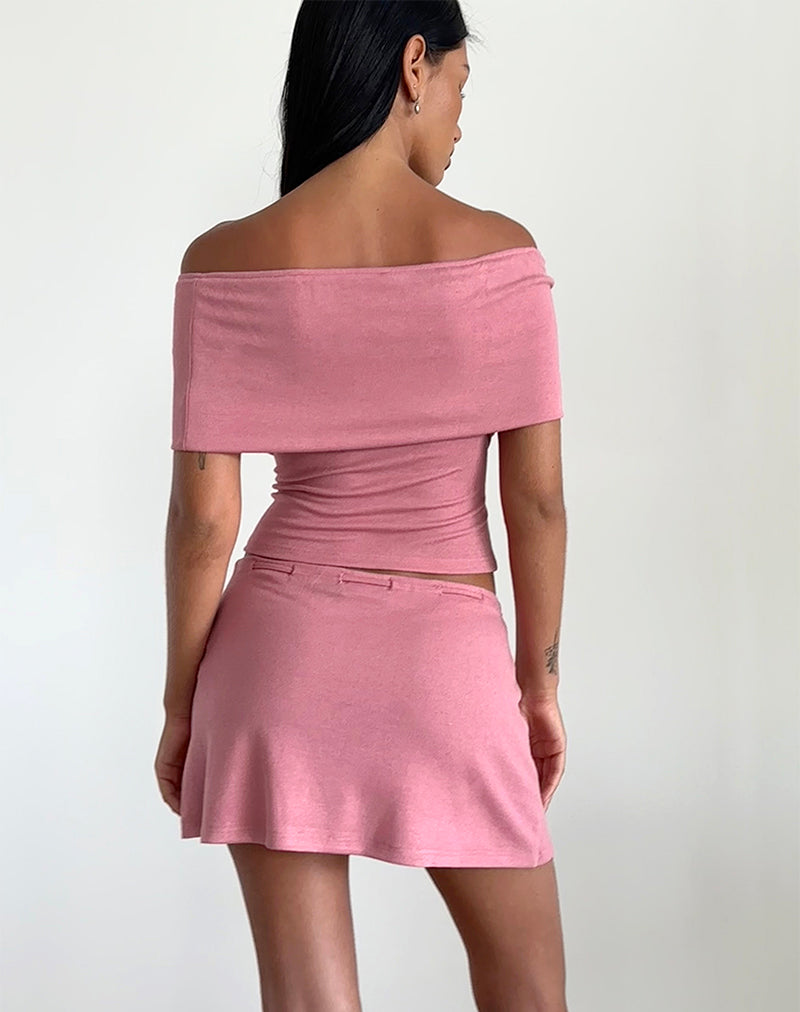 Imagen de Thalassa Top sin hombros en punto transparente rosa oscuro