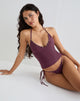 Imagen de Thorin Tankini con tachuelas en burdeos
