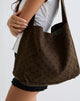 Image of Sota Bolso de sarga marrón con estampado de lunares negros