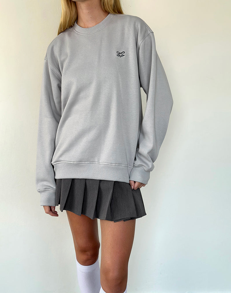 Sudadera Tillie en Lunar Rock con bordado de lazo Ocean Storm