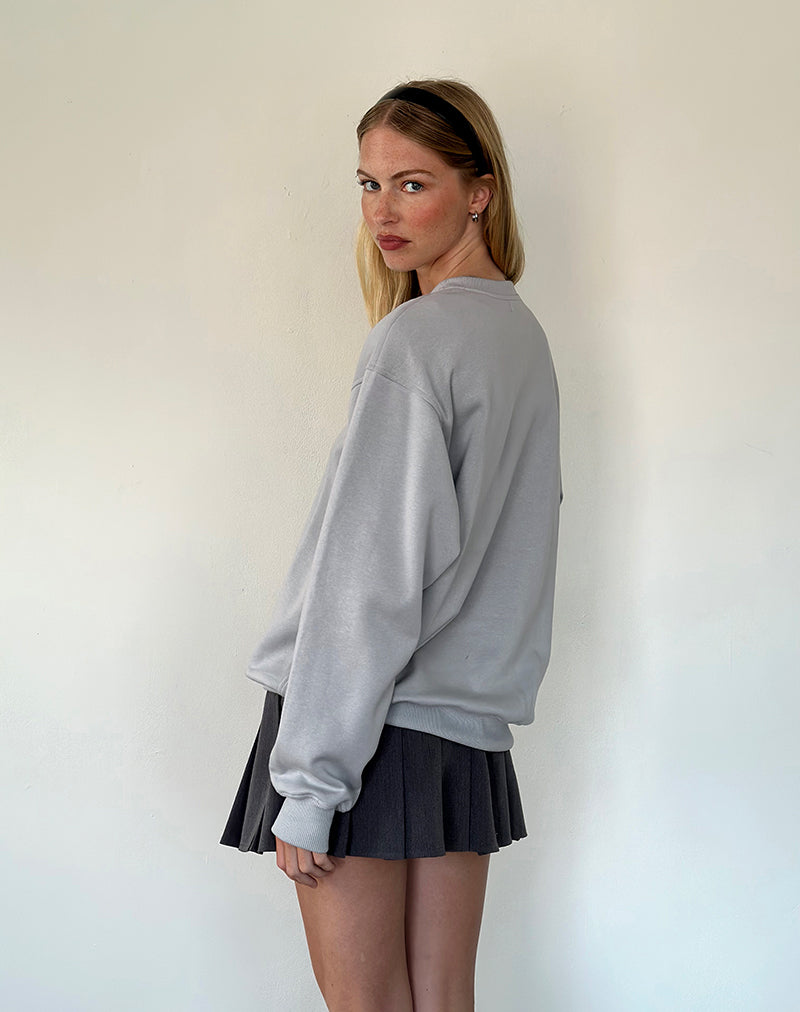 Imagen de sudadera Tillie en Lunar Rock con bordado de lazo Ocean Storm