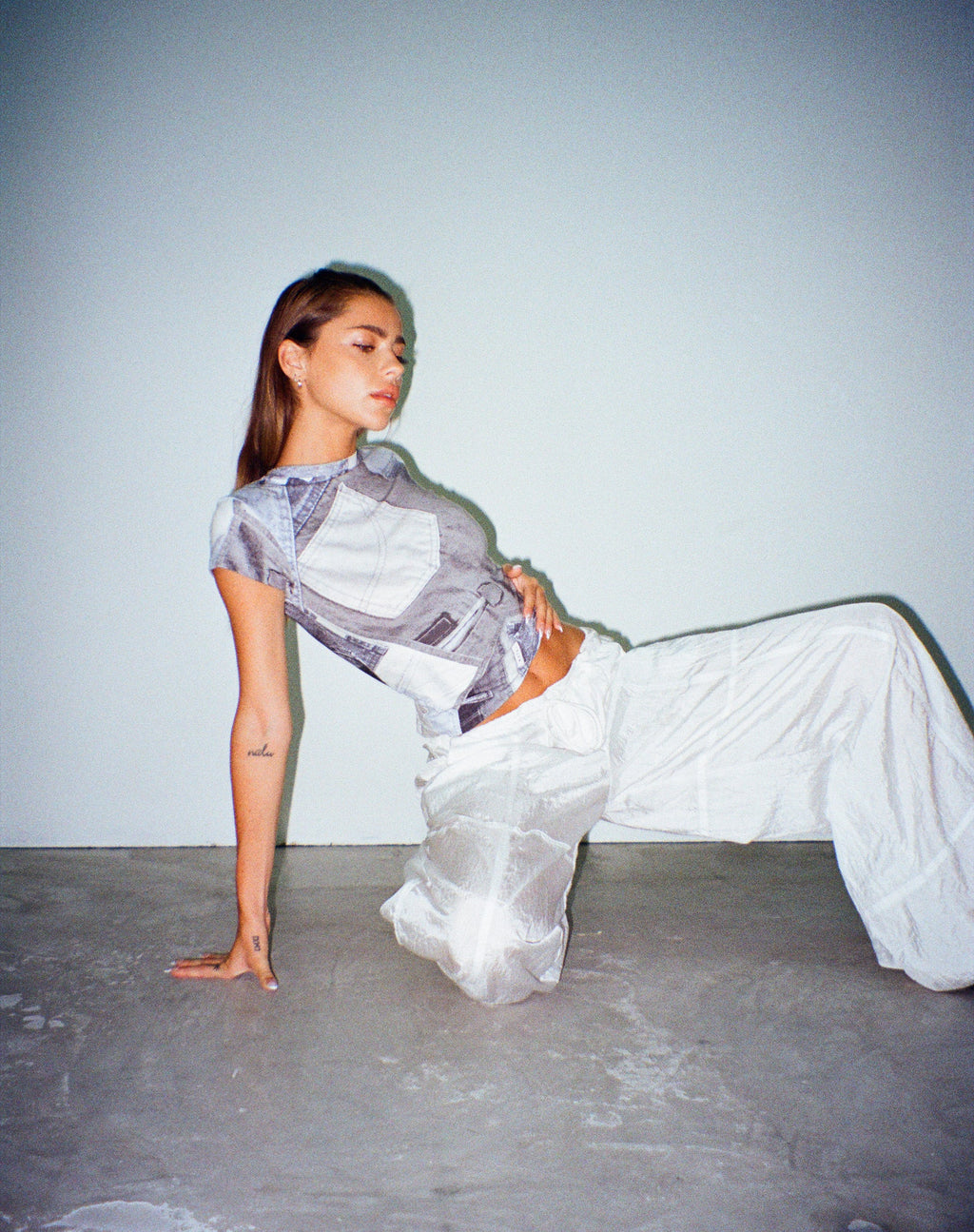 Top Tiona en denim Pocket