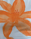 Azul con flor pintada de naranja