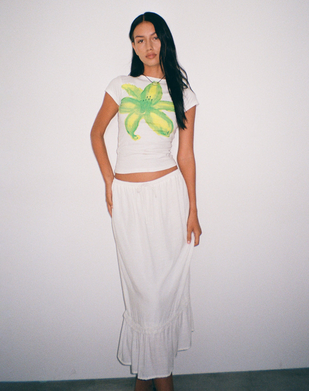 Camiseta estampada Tiona de Summer Flower Lime