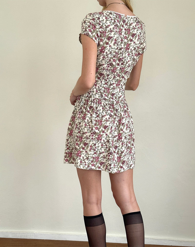 Imagen del minivestido Tipani en Vintage Bloom Marfil