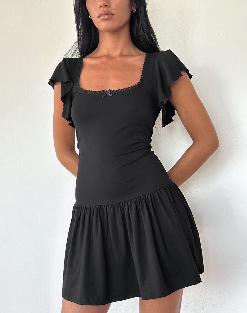 Minivestido de cintura caída Toinette en negro