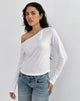 Imagen de Tole Asymmetric Button Up Top in Tissue Jersey Ivory