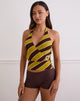 Imagen de Tomiju Top cruzado en raya retro amarillo