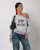 Image of Sudadera Toria en marga gris con gráfico I Love WFH