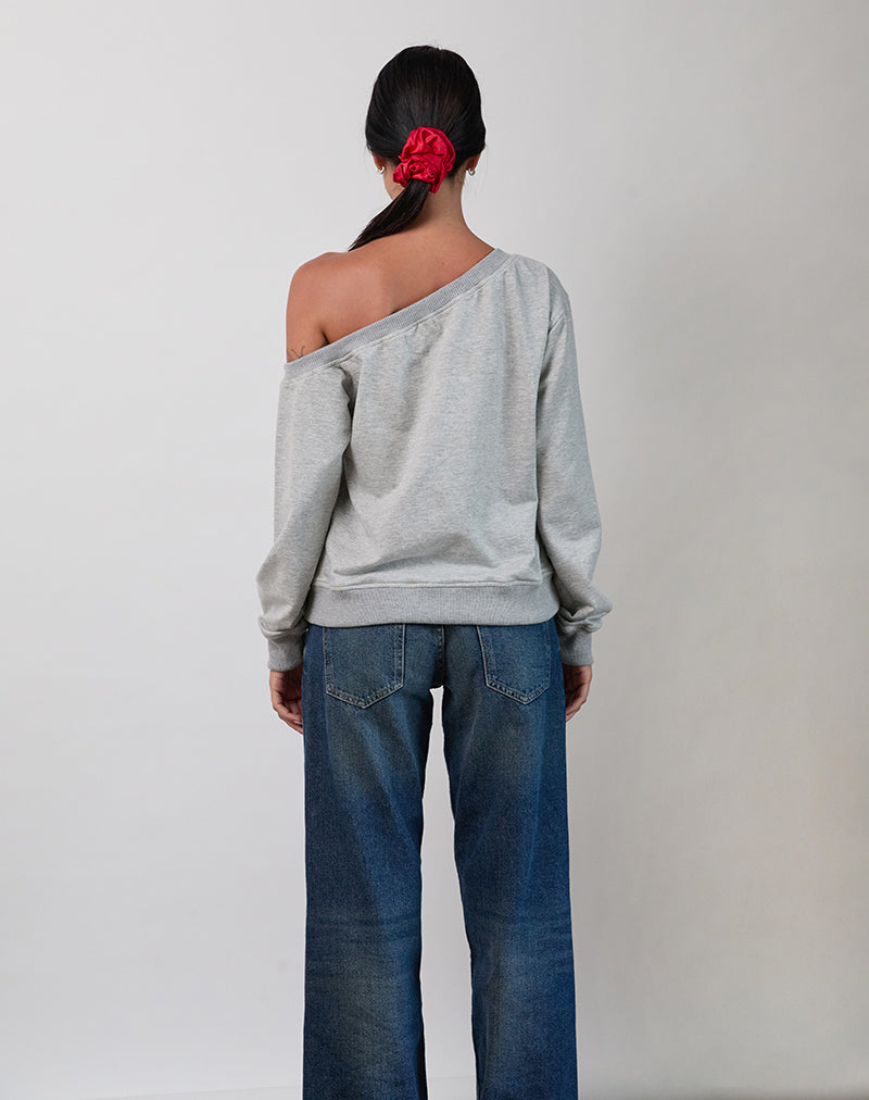Image of Sudadera Toria en marga gris con gráfico I Love WFH