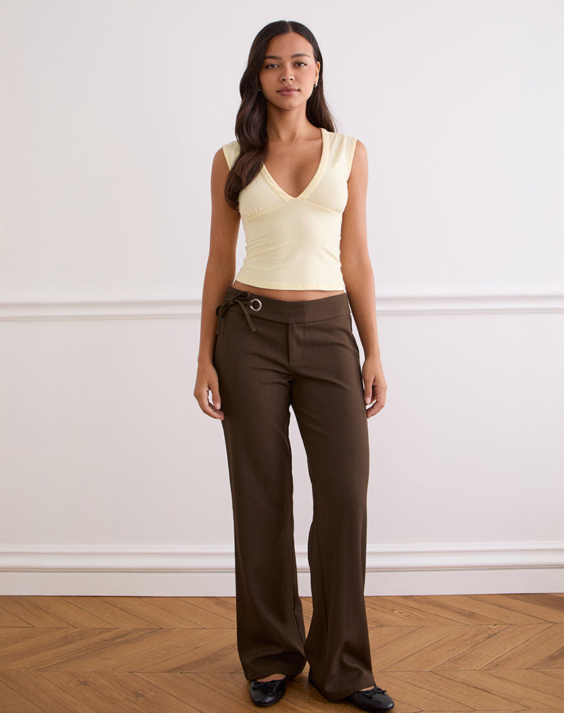 Imagen del pantalón Tova Tie Tailoring en chocolate