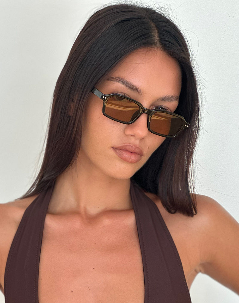 Gafas de sol Sorello negras con cristales naranjas