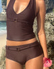 Image of Pantalones cortos de baño Avi en marrón con cinturón