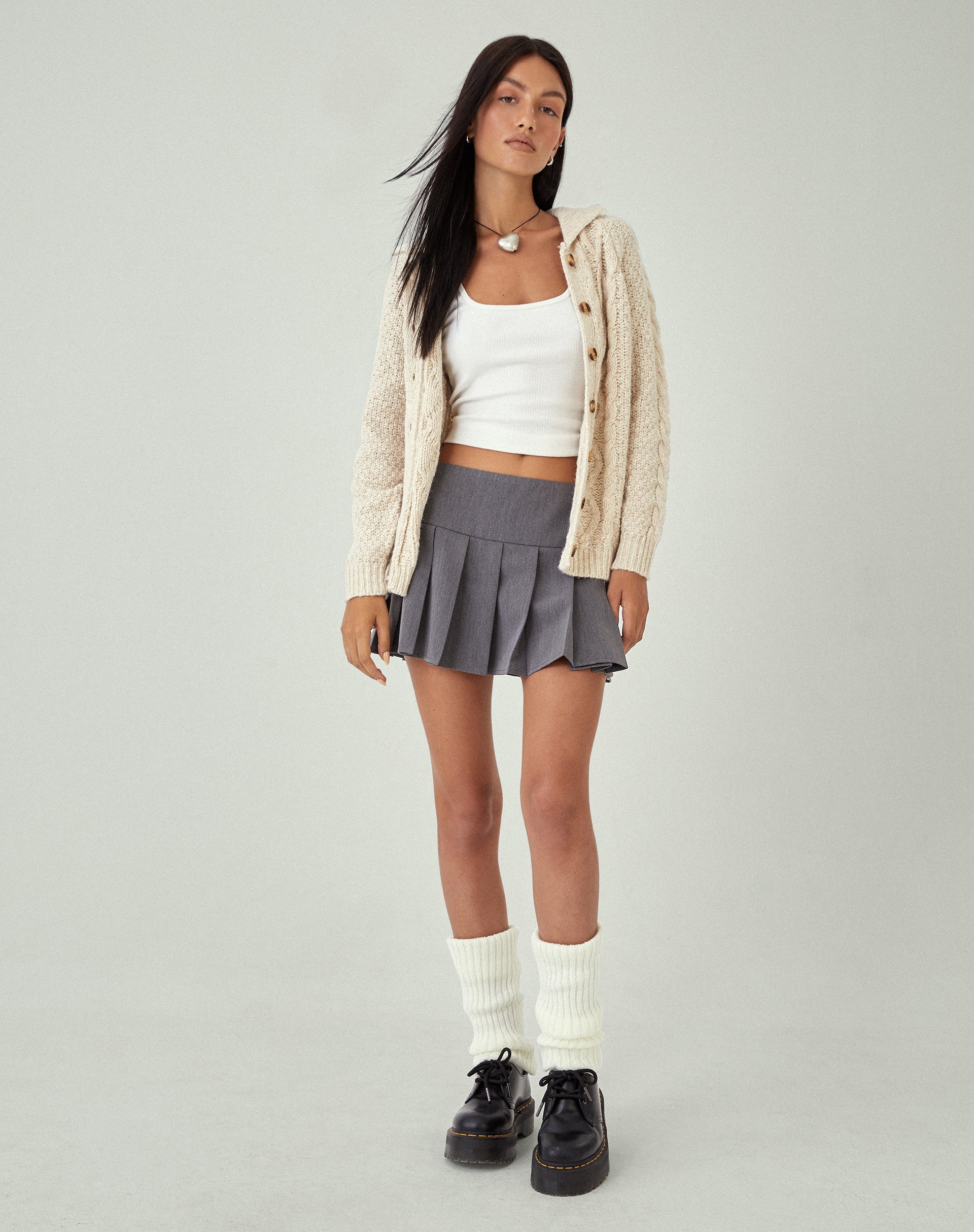 imagen de MOTEL X JACQUIE Triny Cardigan en Cable Knit Oatmeal