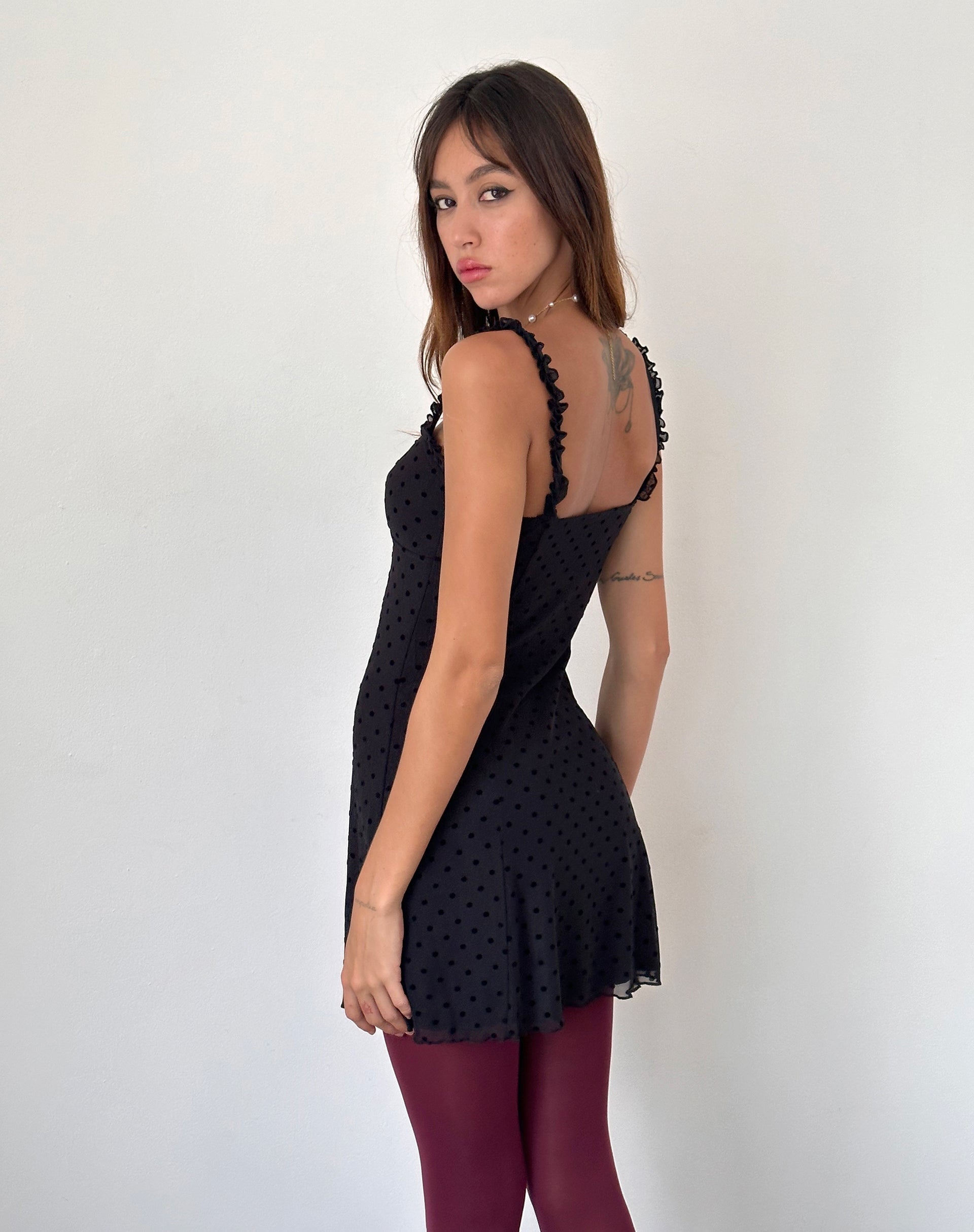 Imagen del minivestido Trisha de lunares Negro Flock