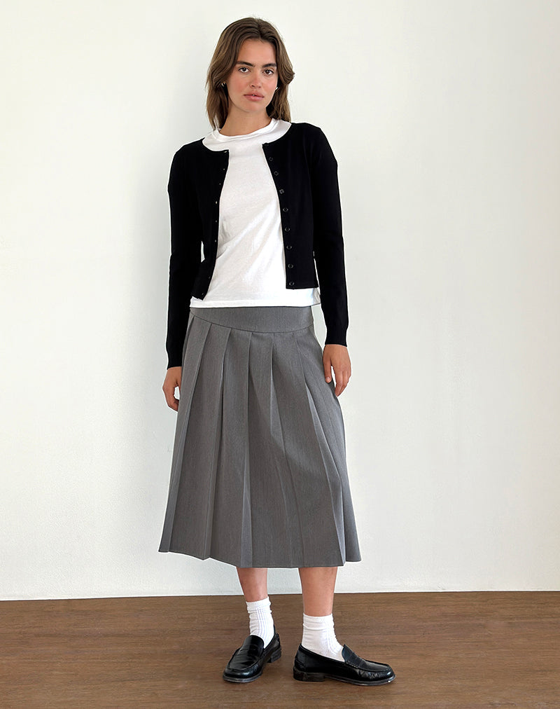 Imagen de Trisma Falda Midi Plisada en Gris Carbón
