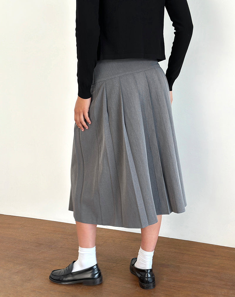 Imagen de Trisma Falda Midi Plisada en Gris Carbón