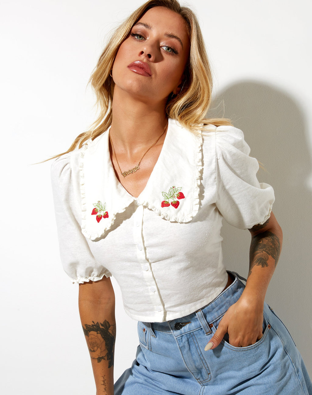 Tucci Top en Blanco Fresa Embro