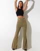 IMAGEN DE Pantalón Flare en mezcla de animales Flock Oliva