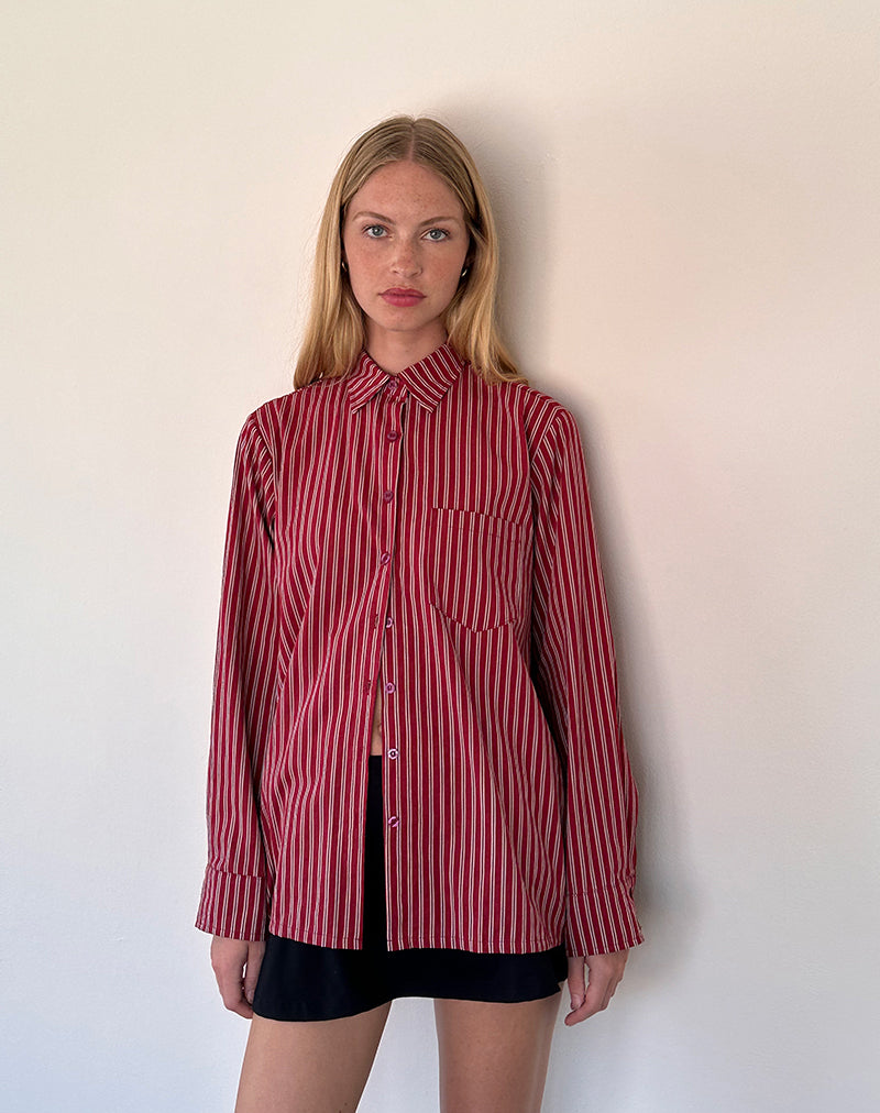 Imagen de Turner Camisa oversize a rayas granate