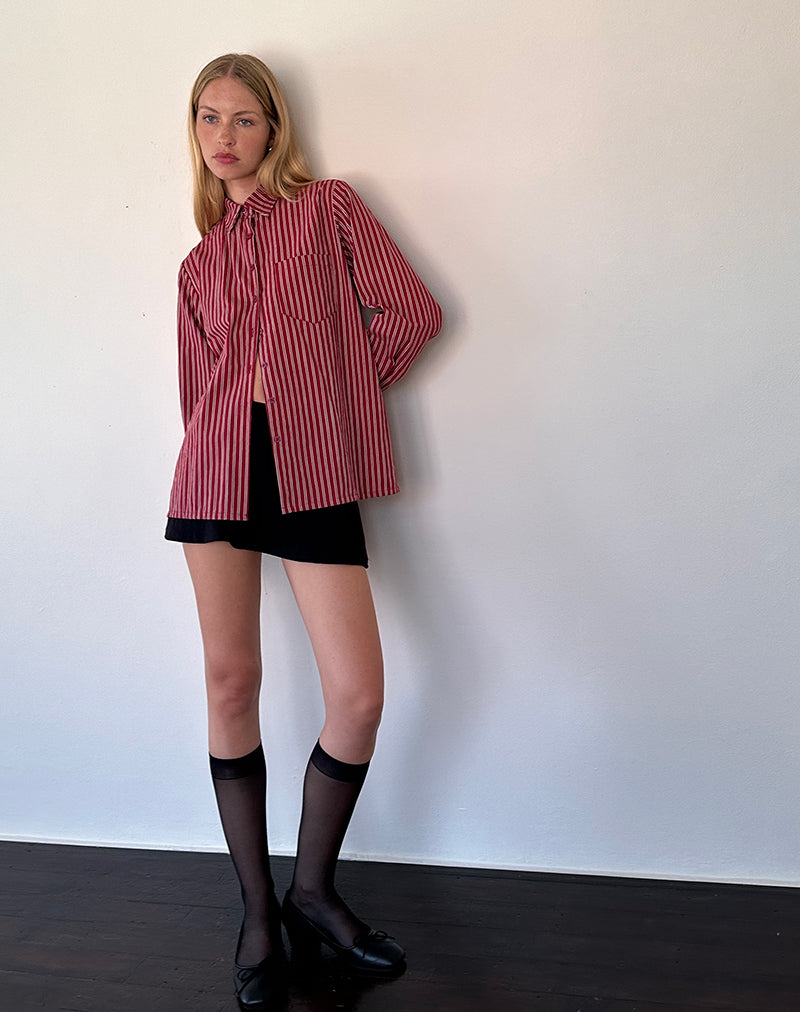 Imagen de Turner Camisa oversize a rayas granate