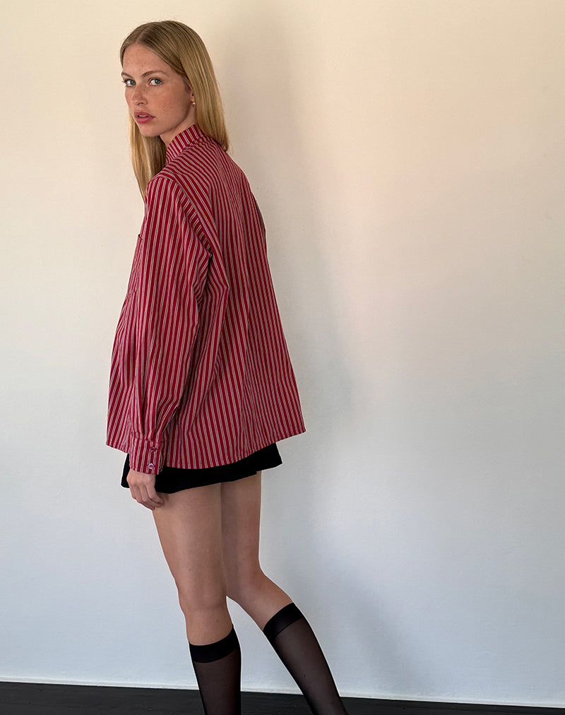 Imagen de Turner Camisa oversize a rayas granate