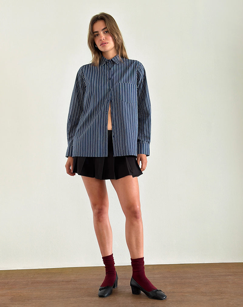 Imagen de la camisa Turner de rayas azul oscuro índigo