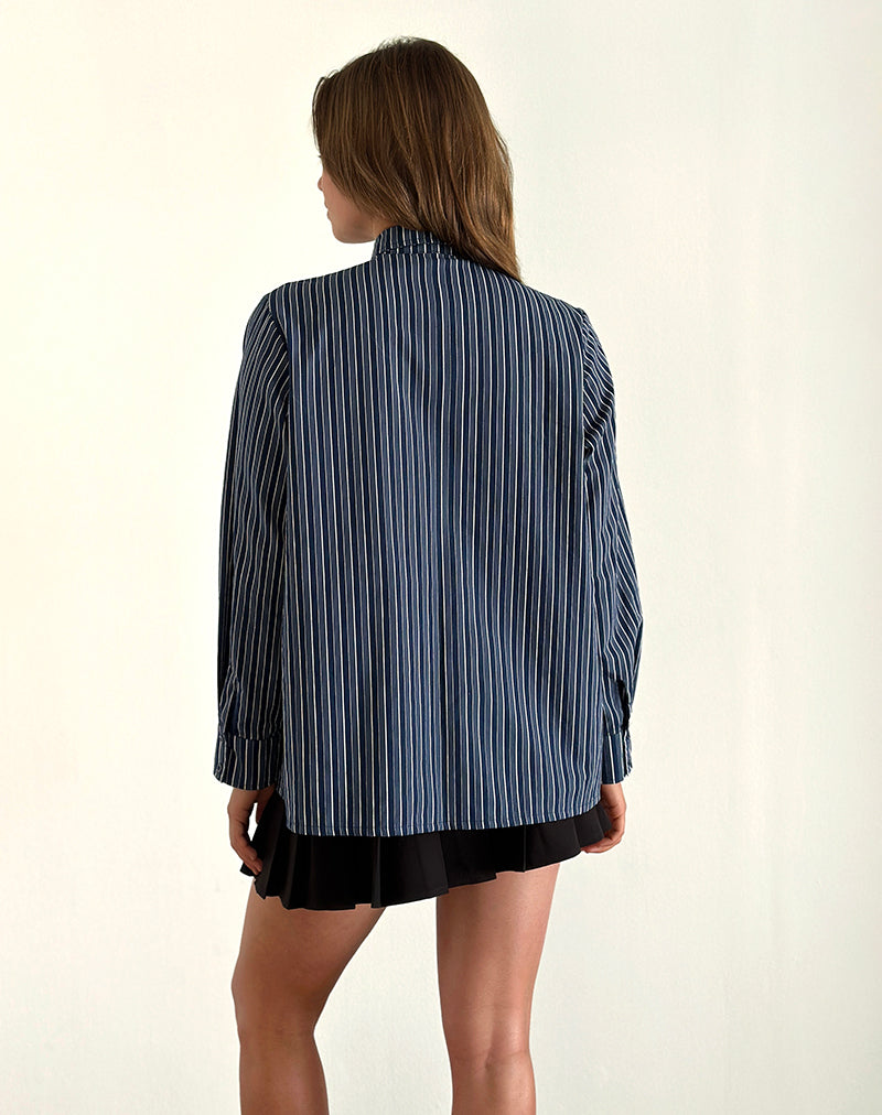 Imagen de la camisa Turner de rayas azul oscuro índigo