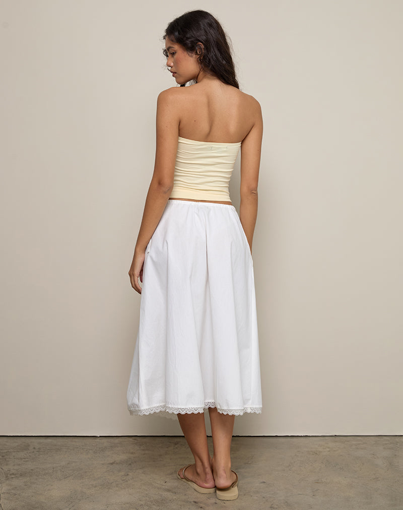 imagen de Taka Midi Skirt in Poplin White
