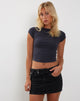 Imagen de Tasley Ribbed Folded Sleeve Tee en Ocean Storm