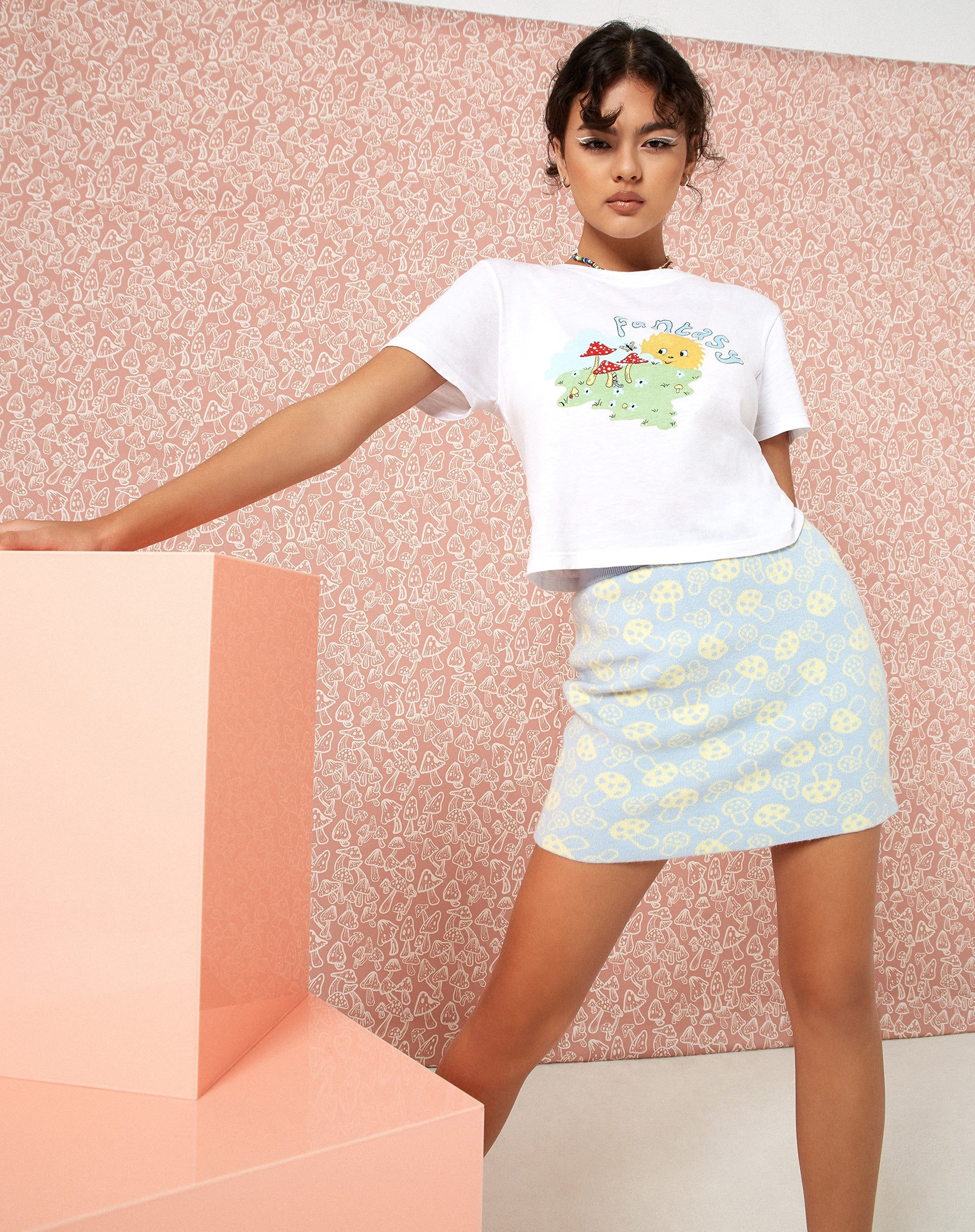 Imagen de Riani Minifalda en Baby Shroom Azul y Amarillo