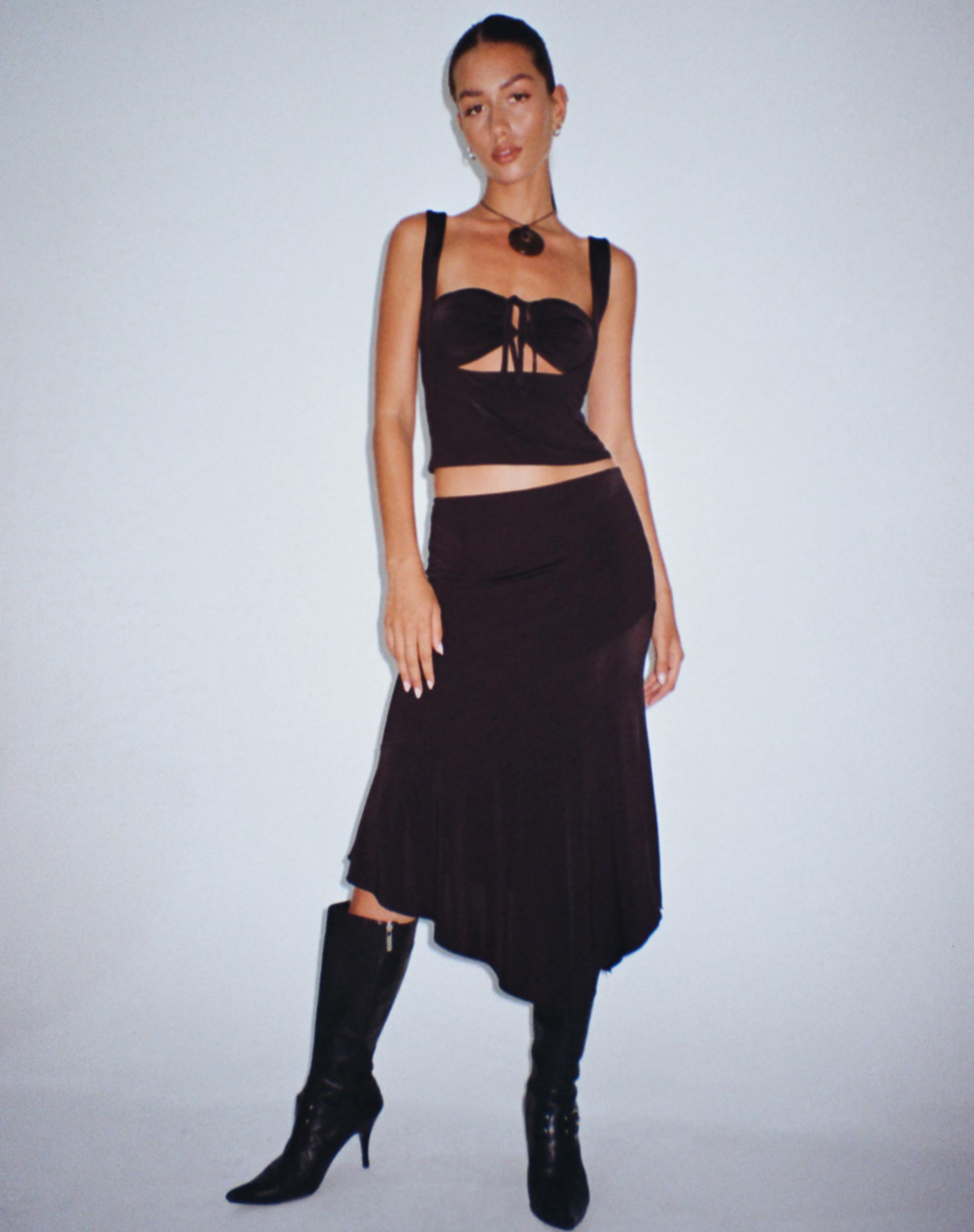 Imagen de Cinta Low Rise Midi Skirt in Black