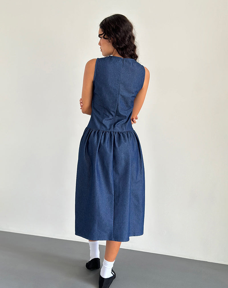 imagen de Uretta Maxi Dress in Denim Indigo